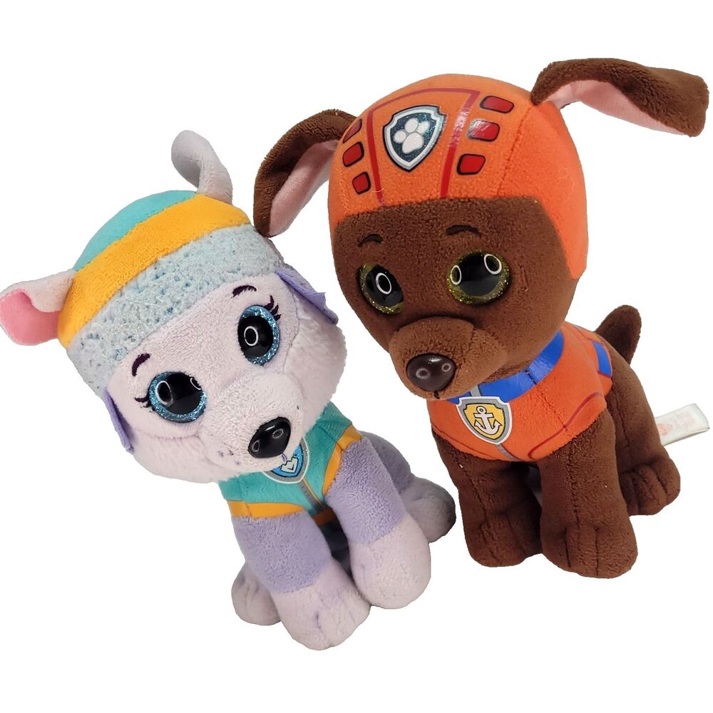 Ty Paw Patrol Everest & Zuma 6" Puppy Dog Plush 2017 TY